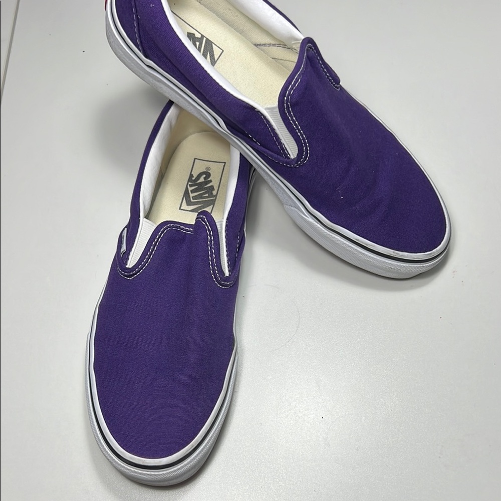 Vans Purple Violet Indigo Slip-On Sneakers, men’s size 9